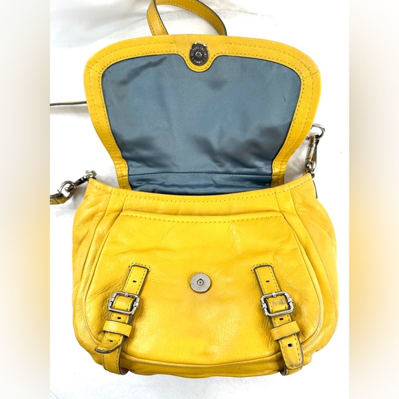 COACH Madison Annabelle 21223 Yellow Leather Small Crossbody Bag Belted Rare - Picture 9 of 14